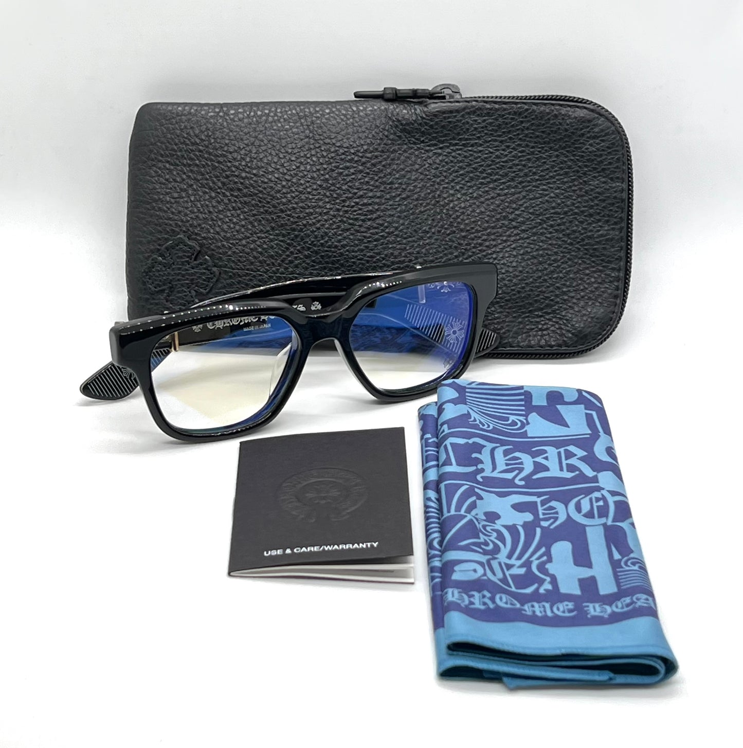 Chrome Hearts Vagillionaire II BK Black Optical Eyeglasses-Unworn-Full Kit-Japan