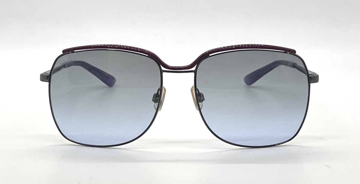 Hogan HO49 Gunmetal Purple Butterfly Sunglasses-Grey Lavender Gradient Lenses-Unworn