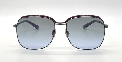Hogan HO49 Gunmetal Purple Butterfly Sunglasses-Grey Lavender Gradient Lenses-Unworn