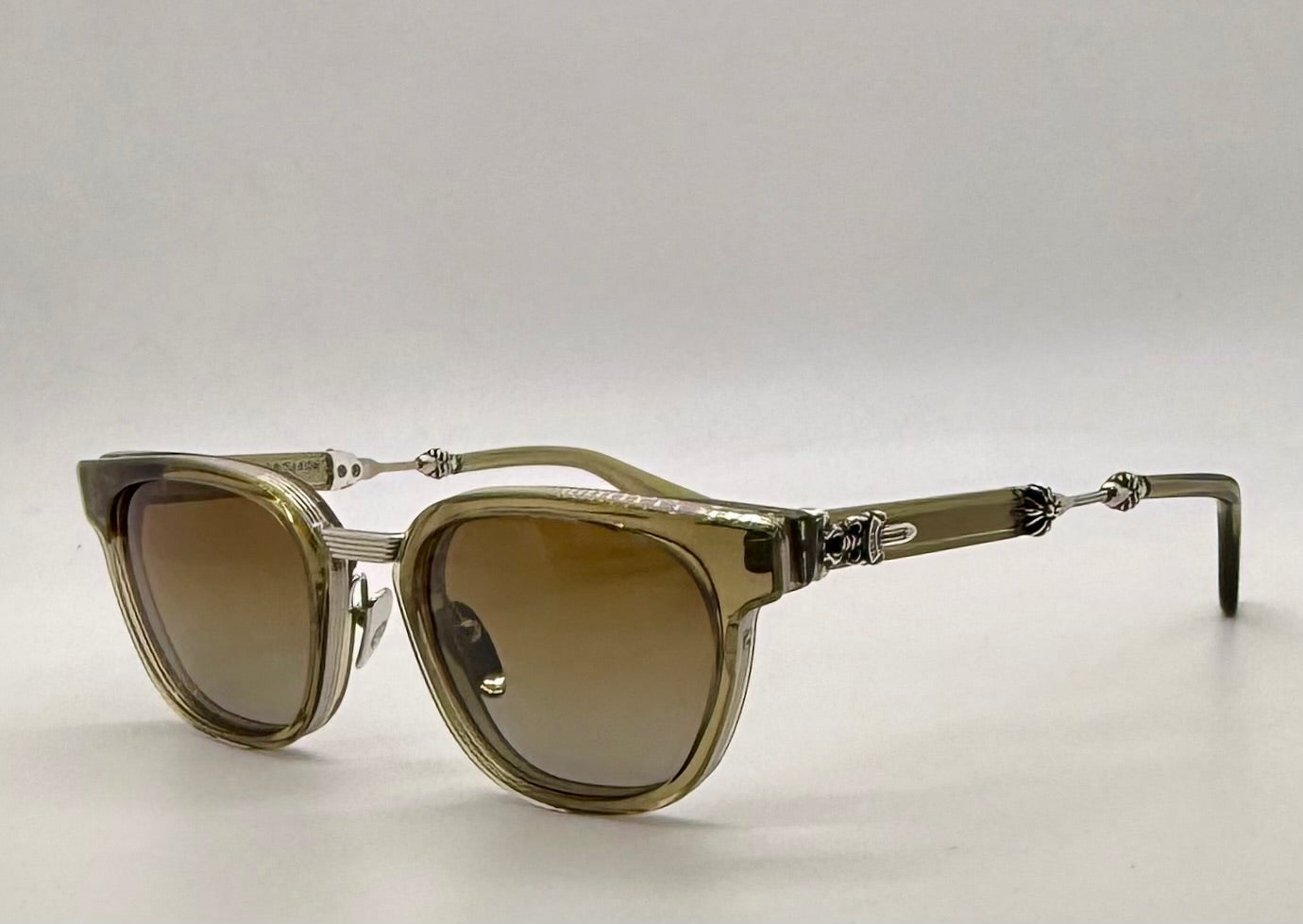 Chrome Hearts Duck Butter ARVISS Olive Crystal Zeiss Polarized Full Kit Unworn Japan