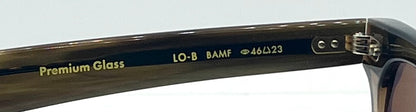 Garrett Leight LO-B BAMF 46-23 Premium Glass Sunglasses-Brown Fade – Full Kit-New