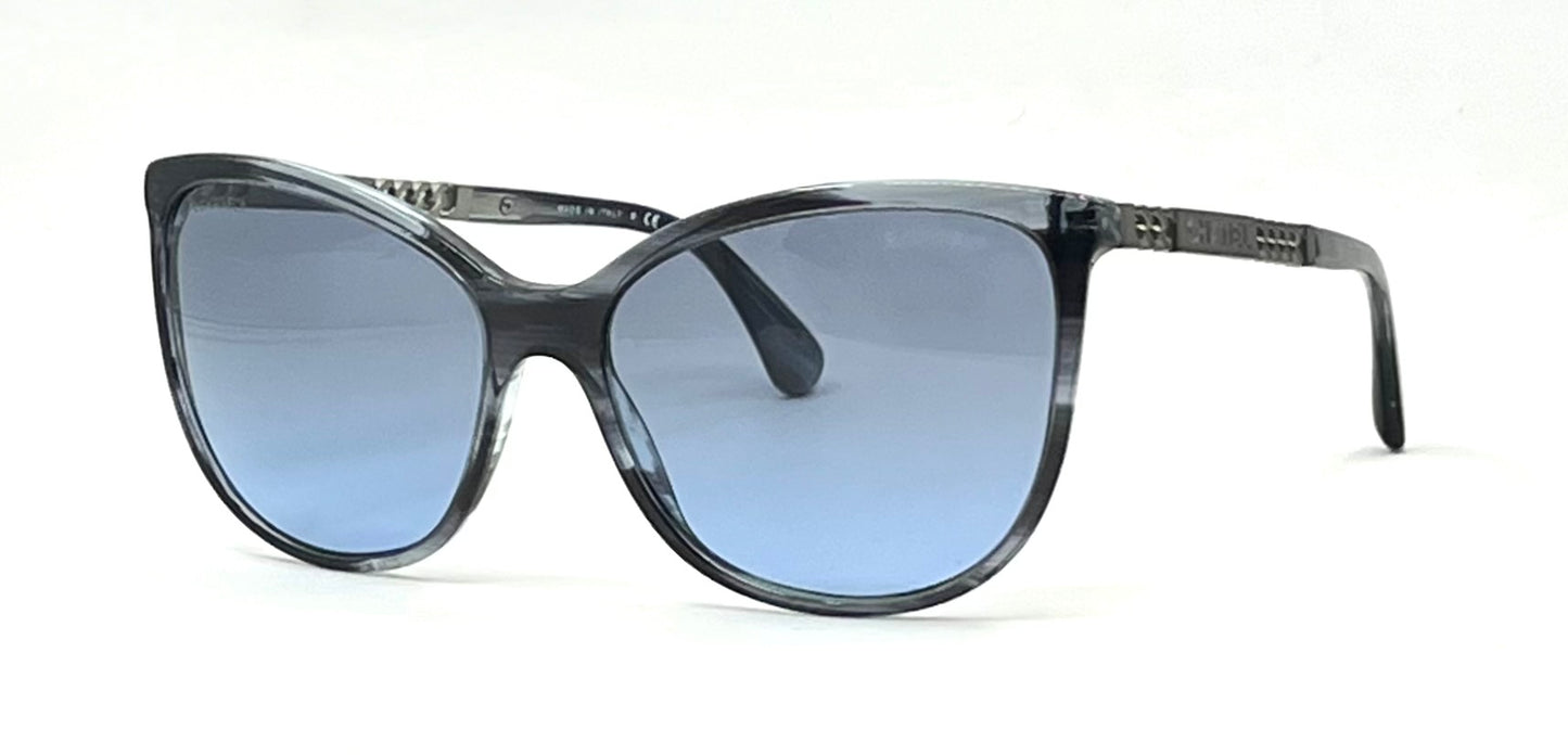 CHANEL 5352 Blue Gradient Cat Eye Sunglasses 59-16 Italy Unworn