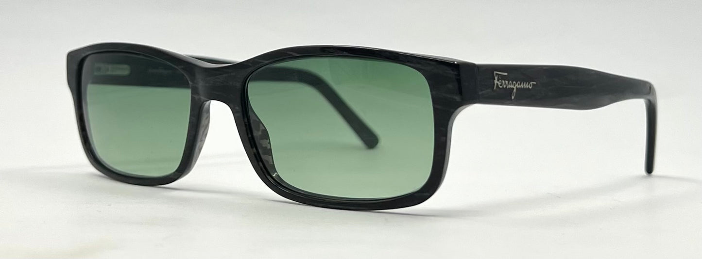 Salvatore Ferragamo 2669 593 Sunglasses w/New Solid Green Custom Lenses-53mm-Italy