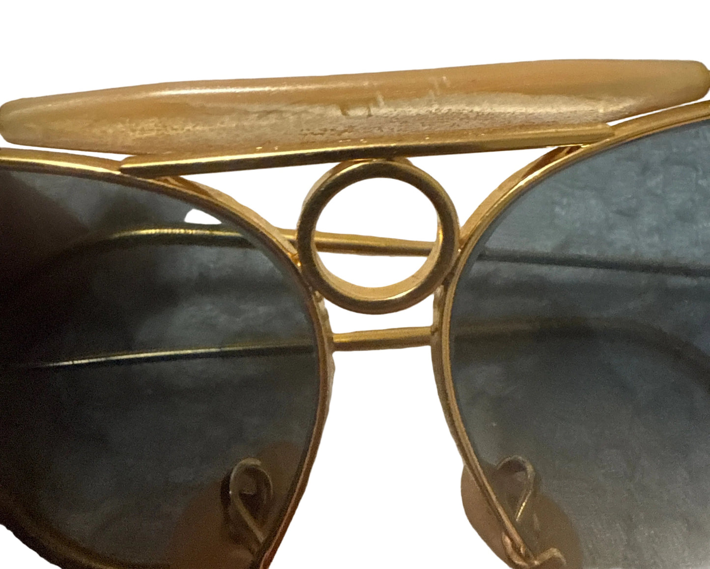 B&L Ray-Ban Shooter 62mm Vintage Gold Aviator-New Custom Lenses – Cable Temples-UNWORN