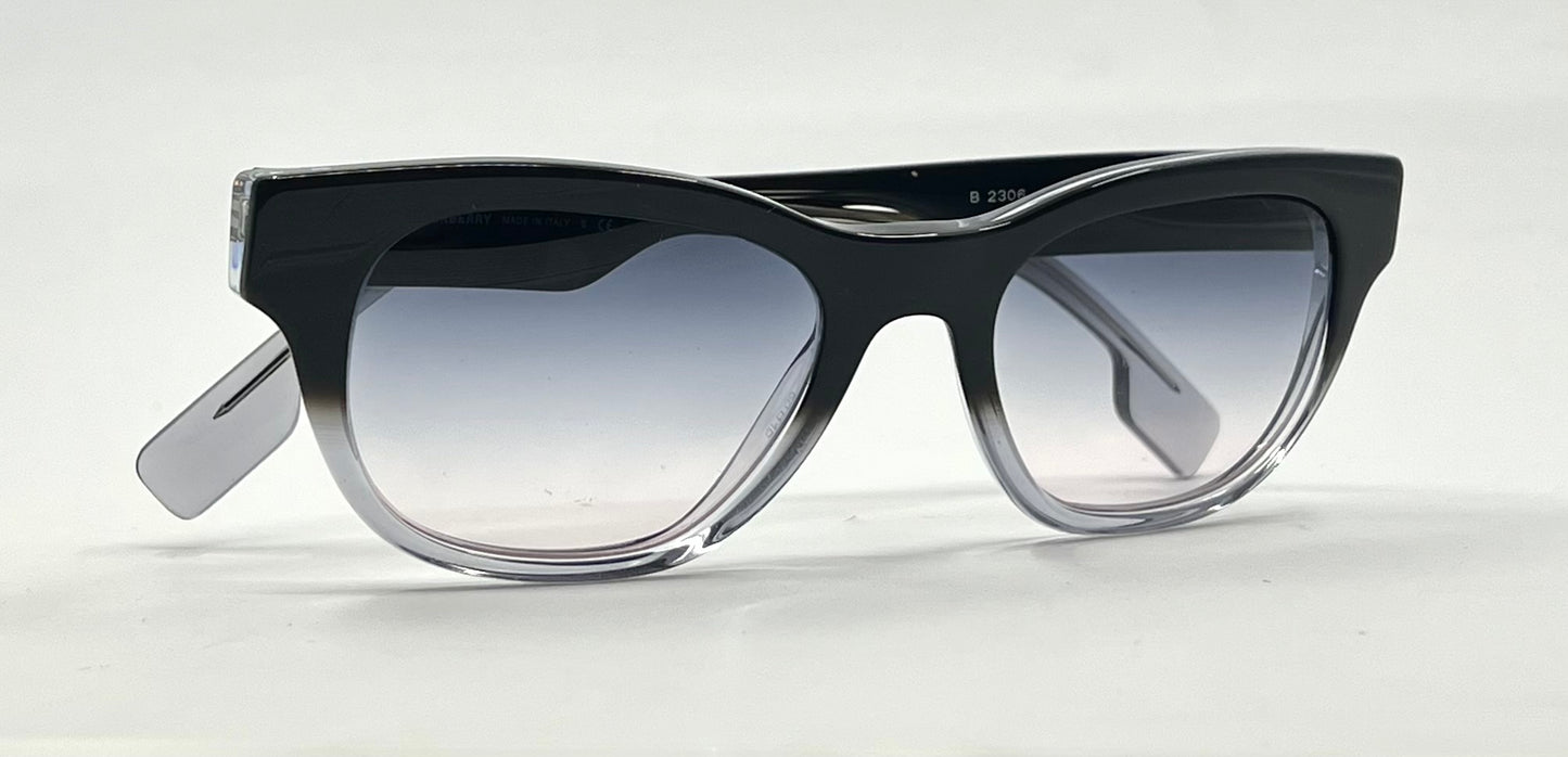 Burberry B2306 Black/Clear Cat-Eye w/New Gradient Second Chance Customs Lenses