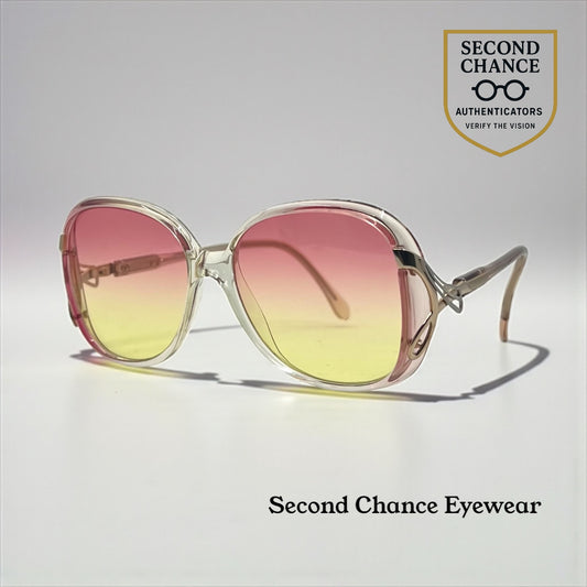 Luxottica Vintage Oversized Sunglasses-with New Rose/Lemon Custom Lenses