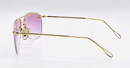 Gucci GG1292/S Gold Unworn Vintage Aviator Full Kit Custom Pink Lenses