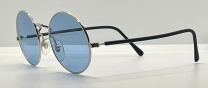 Armony- Olimpic 1 -Round Vintage Sunglasses w/New Sky Blue Custom Gradient Tinted Lenses