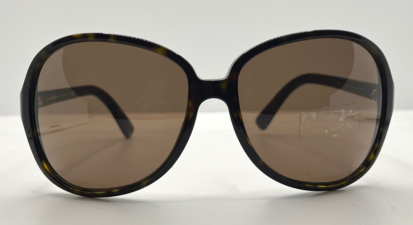 Salvatore Ferragamo 2178 102/73 Tortoise Brown 63mm Sunglasses Italy NOS