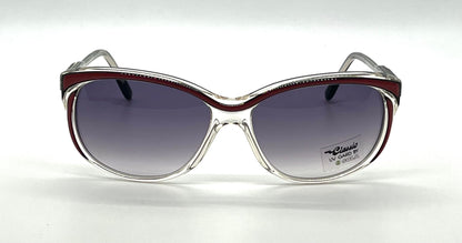 Elegante Mademoiselle V Vintage Sunglasses-Red/Black Unworn/NOS-France