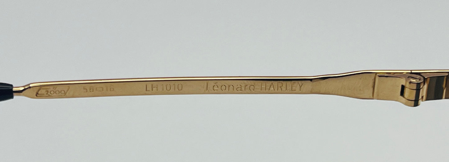 Vintage New/Old Leonard Harley Gold Plated Sunglasses- Mod. LH1010 GP 18ct. 55-16-