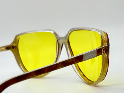 Fendi by Lozza FV48 Vintage Sunglasses w/New, Custom Yellow Day/Night Tint Lenses