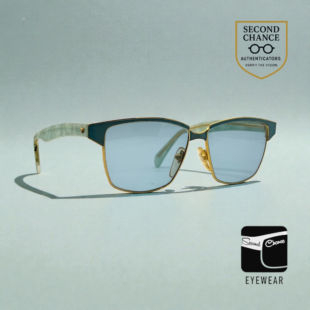 Vogart Line Mod 669 Vintage Deadstock Sunglasses Italy Custom Blue Lenses