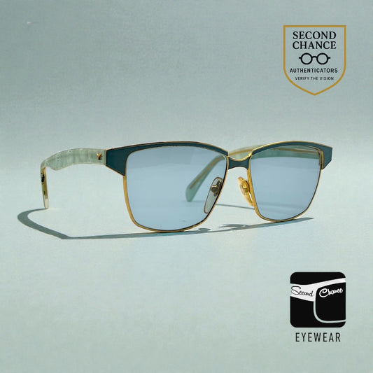 Vogart Line Mod 669 Vintage Deadstock Sunglasses Italy Custom Blue Lenses