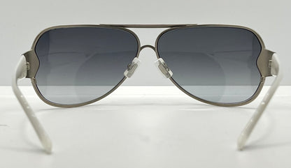 MIU MIU SMU55G 1AP-5D1 Oversized Shield Sunglasses-White Temples-68mm-Full Kit-New/Unworn