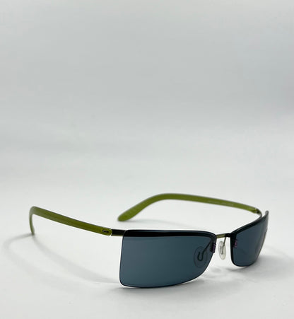 Silhouette 2131 Vintage Sunglasses- Y2K Deadstock Rimless w/Green Temples-Austria