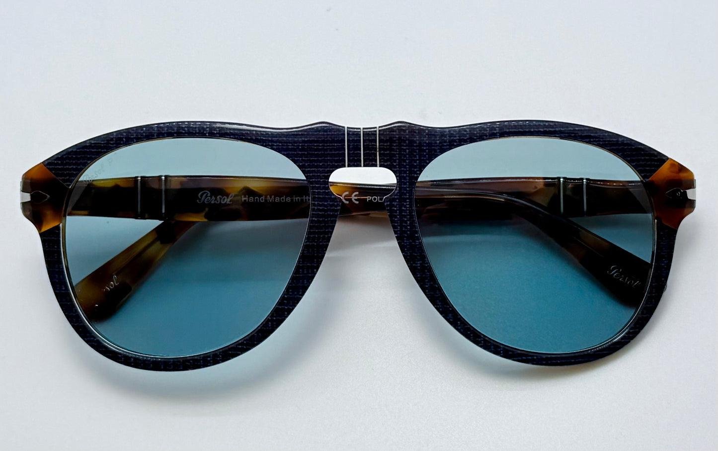 Vintage Persol 649 Sunglasses 1090/3R - Blue Prince of Wales Havana with Polarized Blue Lenses | Collector’s Condition