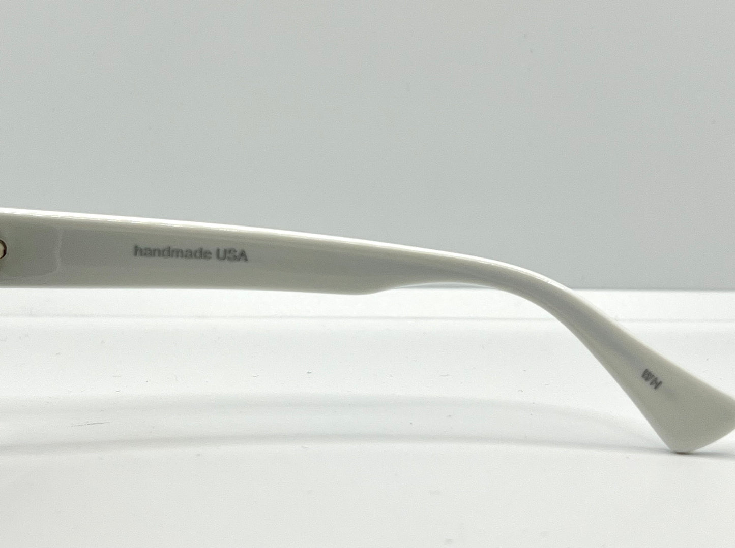 Kala Eyewear “Player” – White Acetate Frame – Dark Plum Lenses – Handmade in the USA