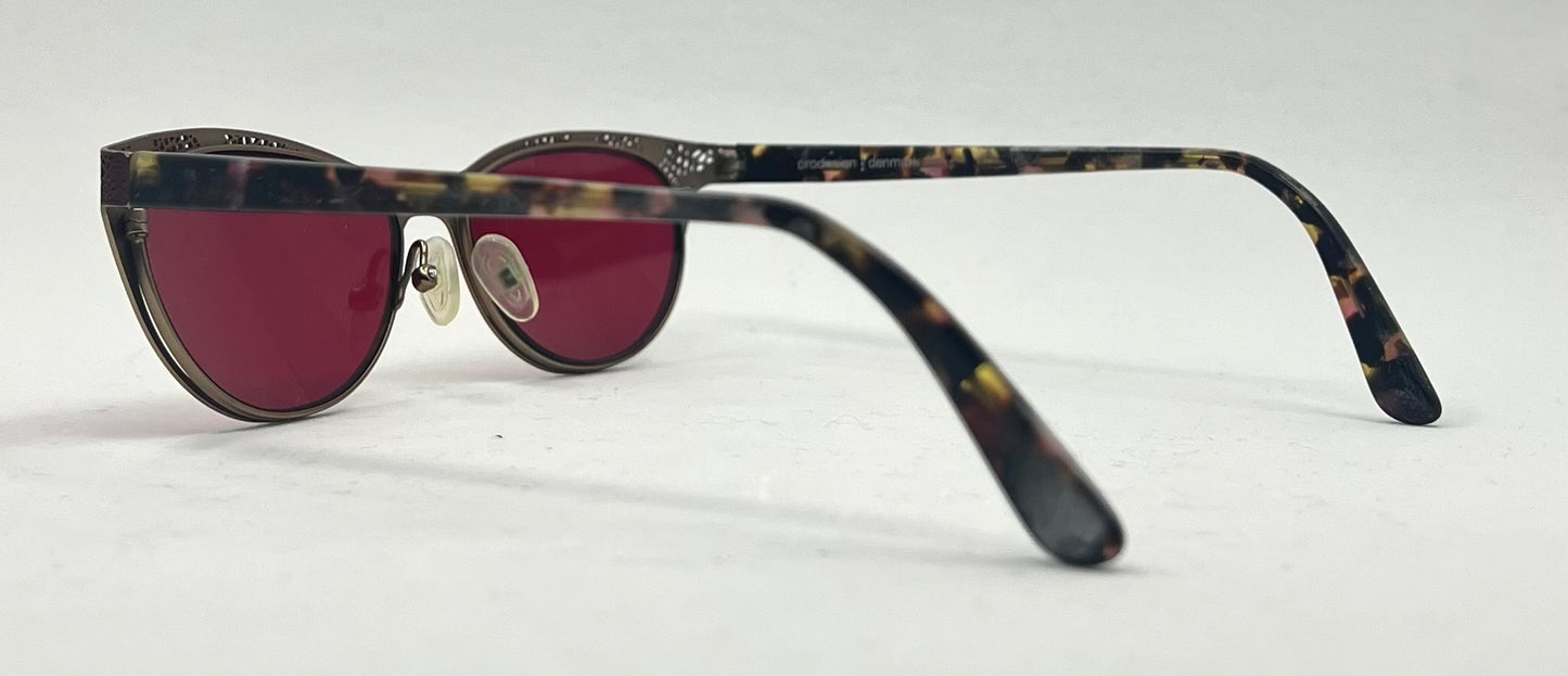ProDesign Denmark 3831 Sunglasses-New Crimson Bloom Second Chance Custom Lenses-Unworn