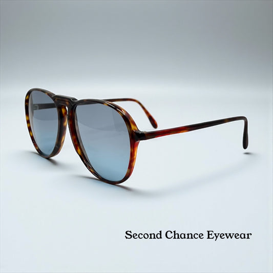 Silhouette MOD 237 COL 09 Vintage Sunglasses w/New Solid Blue Tinted Custom Lenses-Austria/60mm