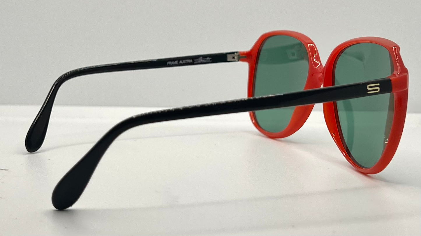 Silhouette MOD 1103 Vintage Sunglasses w/New Solid Green Custom Lenses-56mm-Unworn