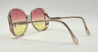 Luxottica Vintage Oversized Sunglasses-with New Rose/Lemon Custom Lenses