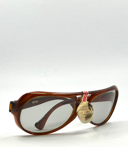 The 70s|80s Italian Sunglasses – Unworn Vintage Aviator Amber Acetate-Org. Lenses