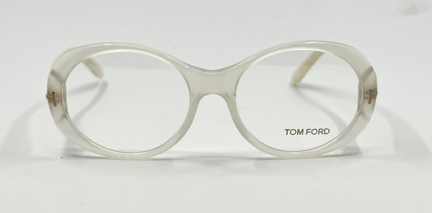 Tom Ford TF5246 024 Ivory Pearl Oval Eyeglasses 53-17-140 Italy Deadstock