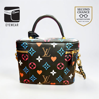 Louis Vuitton - Game On Vanity PM Black Multicolor Hearts Chain Bag Lock LV