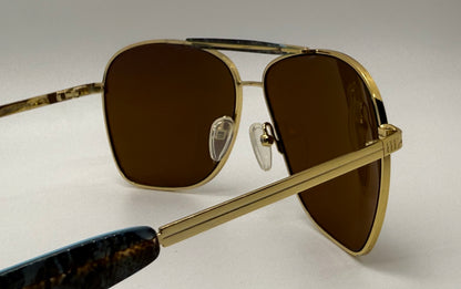 Deadstock Mosley Tribes BECKER-MT2023S 5035/33-Gold Aviator with Brown Lenses