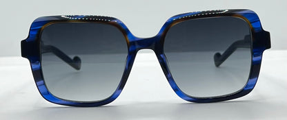 Entourage of 7 “Ravenna” Blue Havana Gradient 51mm Sunglasses-Made in Japan-New/Unworn -Full Kit