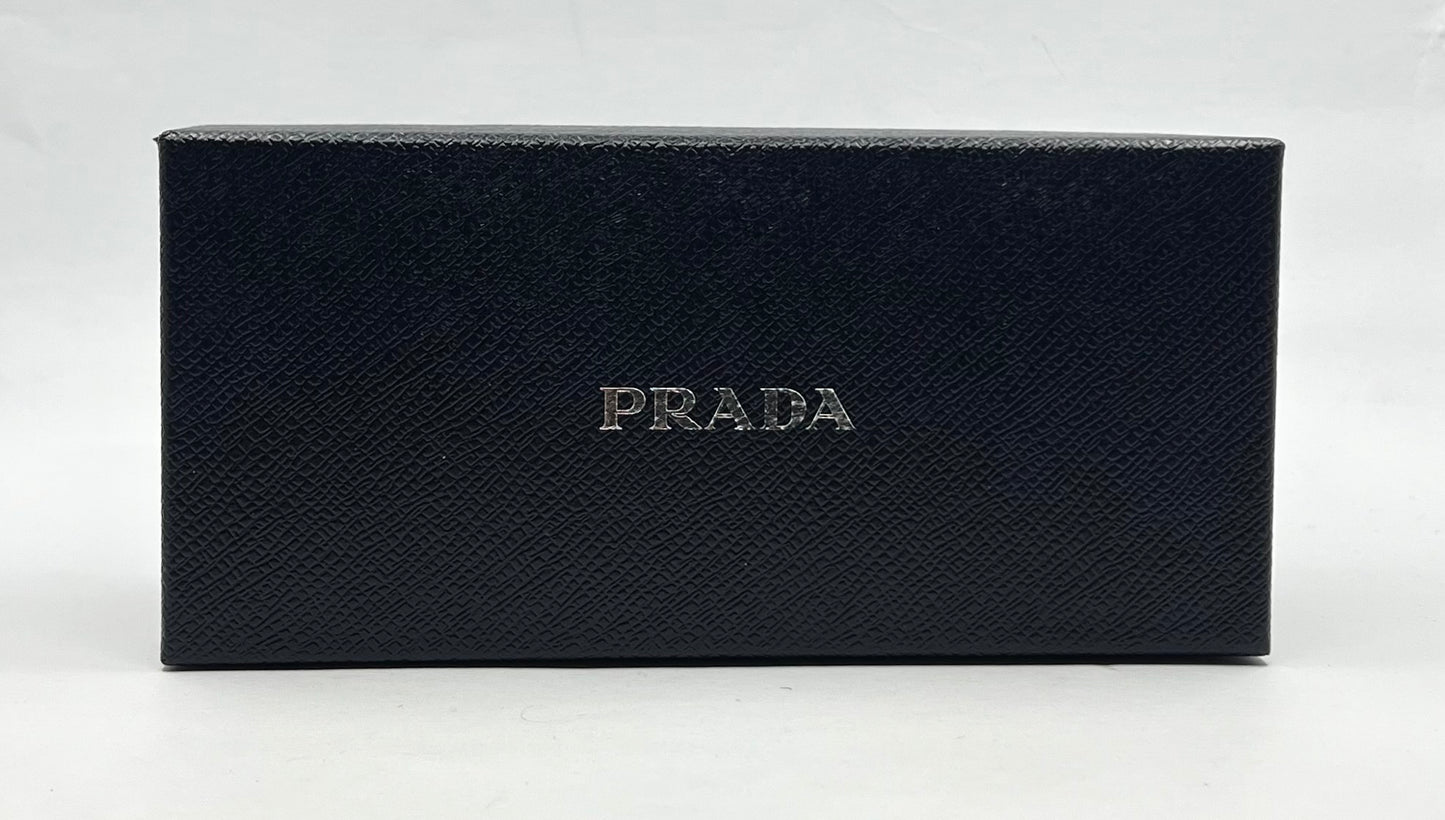 Prada SPR 58F Shield Sunglasses 5AV-1A1 Black Silver Full Kit Italy