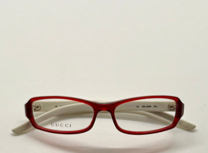 Gucci Gg 2568 Pr6 Red & Ivory Rectangular Eyeglasses-Vintage|Deadstock-Italy