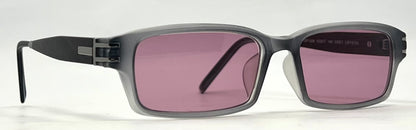 Garrison Perspectives-GP1208 Grey Crystal Y2K Sunglasses-New Solid Mauve Custom Lenses