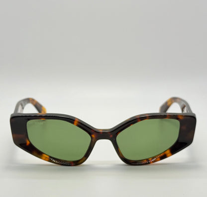 Brand New Off-White™ OERI063 6055 Sunglasses – Tortoise Frame with Green Lenses