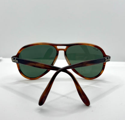 B&L Ray-Ban Vagabond Vintage Sunglasses 58mm-Tortoise Aviator-Etched B&L Lenses