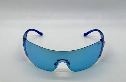 Christian Dior Golf W08 Blue Shield Sunglasses Italy Safilo Y2K Full Kit