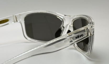 Vintage Revo HARNESS Polarized Sunglasses-Crystal Clear Frame w/New Dark Grey Polarized Lenses