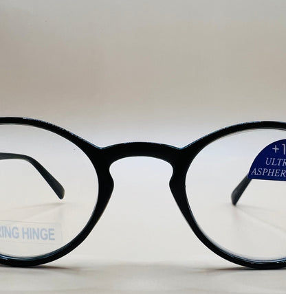 Brand new rounded readers.  Aspheric lenses & spring hinges.  No brand - Great Price