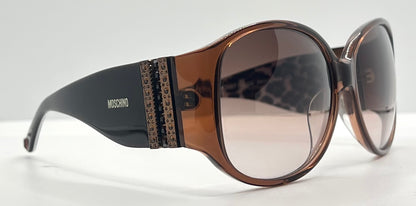 Moschino MO587 02 Y2K Vintage Wrap Sunglasses-Studded Leopard-59mm– Deadstock/Unworn-Full Kit