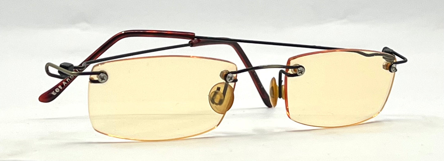 Masters Rimless Sunglasses-Solid Yellow Lenses-Unworn/Vintage