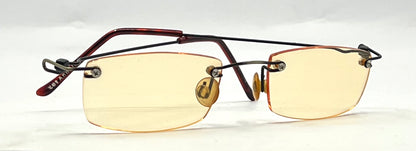 Masters Rimless Sunglasses-Solid Yellow Lenses-Unworn/Vintage