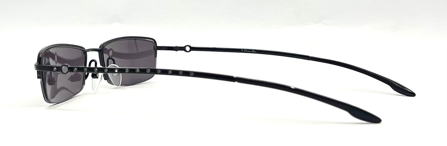 Dior CD 3627 Y2K VINTAGE Half-Rim Sunglasses-New Solid Smoke Custom Lenses-Unworn