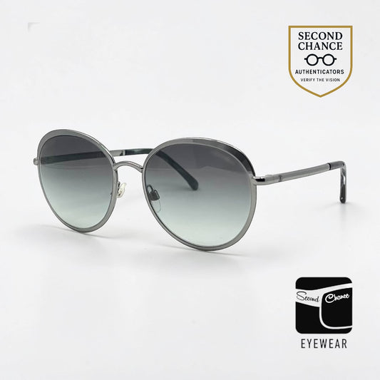 CHANEL 4206 Round Sunglasses 55-18 Italy Blue Gradient Unworn