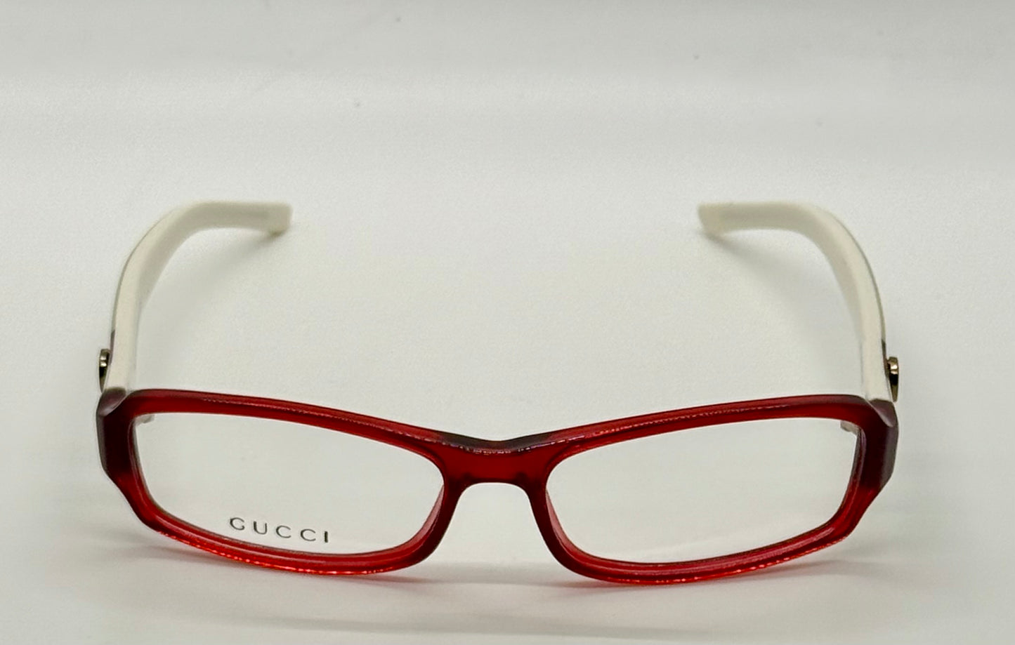 Gucci Gg 2568 Pr6 Red & Ivory Rectangular Eyeglasses-Vintage|Deadstock-Italy