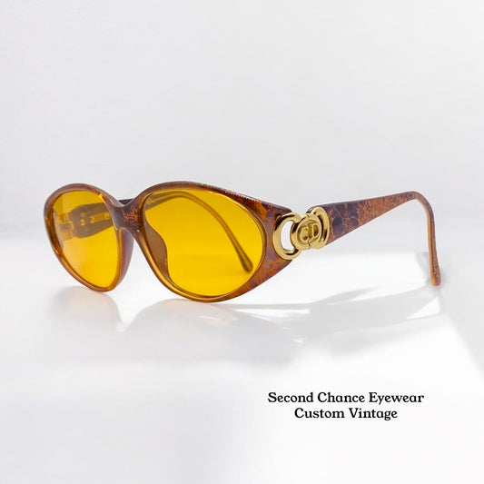 Vintage Christian Dior 2851 80 Sunglasses w/Brand New, Custom, Day/Night Yellow Lenses