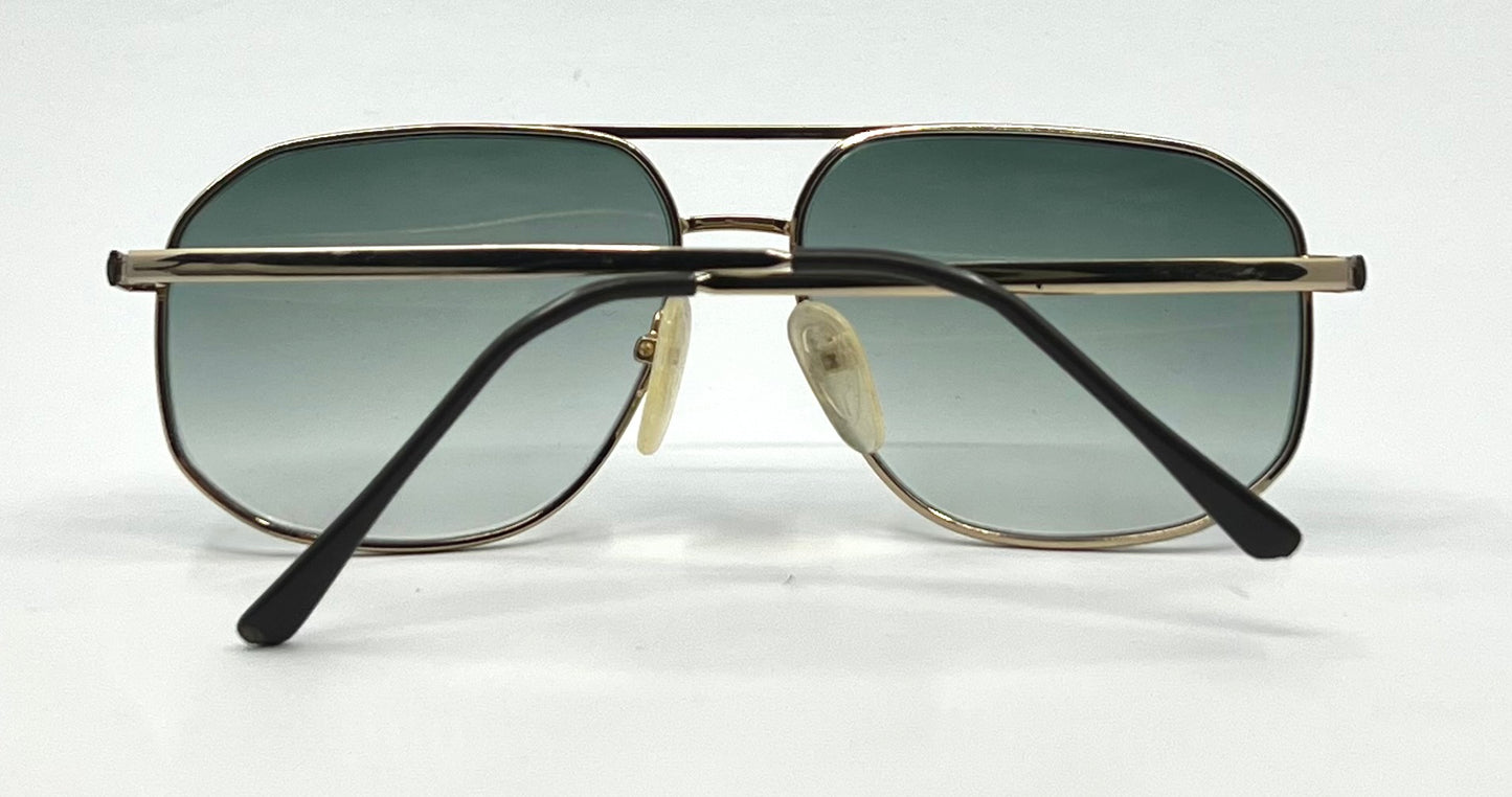 Georgio Felini 9788 Vintage Gold Aviator Sunglasses-New Gradient Tinted Custom Lenses