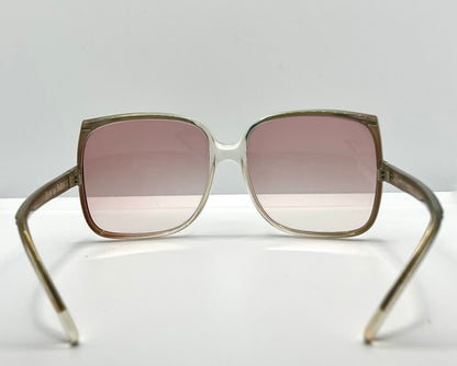 JEAN de PARIS 674/2 Vintage Sunglasses-Clear Frame Pink Lenses-France NOS