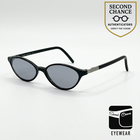 Fendi F92 Onyx-Oval Y2K Vintage Sunglasses-New Custom Grey Lenses