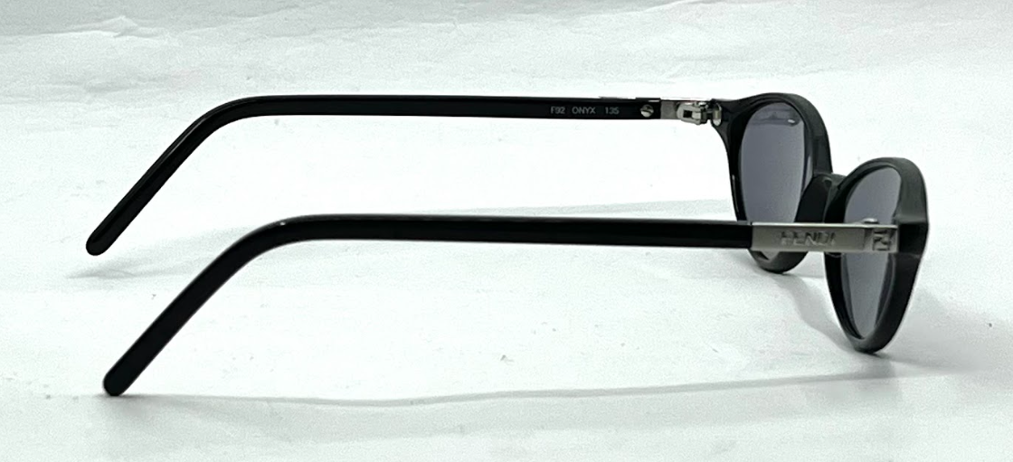 Fendi F92 Onyx-Oval Y2K Vintage Sunglasses-New Custom Grey Lenses